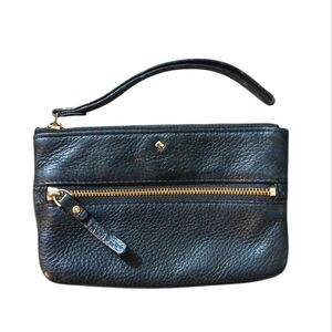 Kate Spade Black Pebbled Leather Wristlet